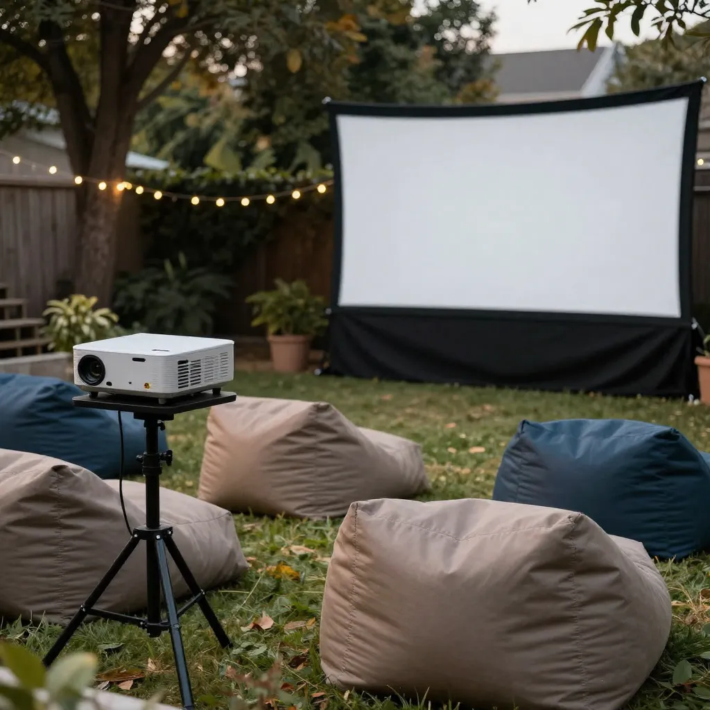 Ambient lighting for outdoor movie experience